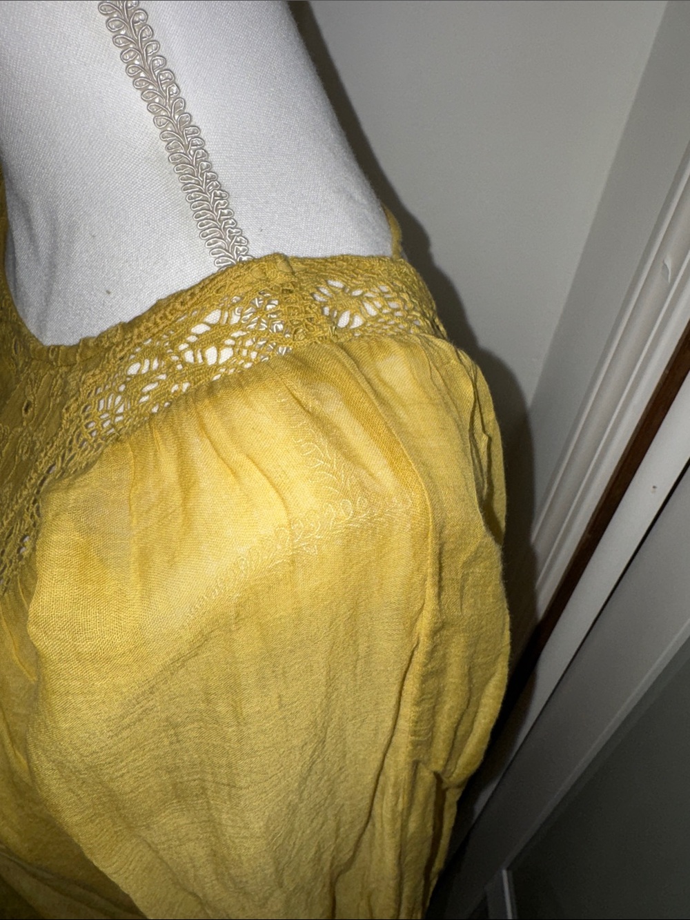 Free People Mustard Yellow Boho Pintuck Tunic - Picture 6 of 12